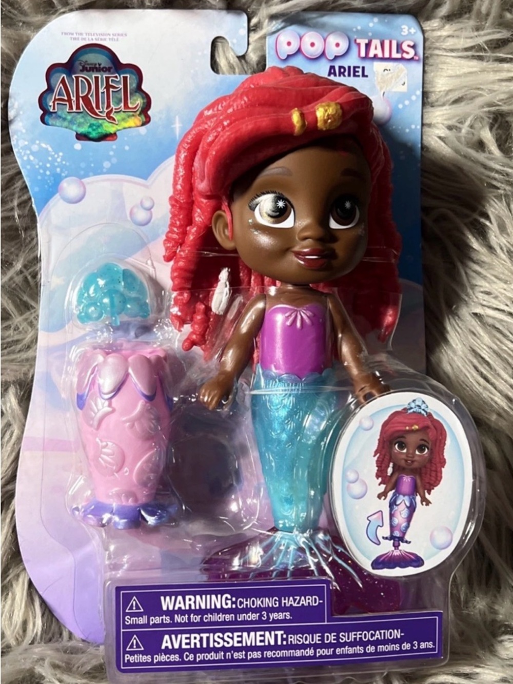 Disney Junior POP TAILS ARIEL Removable Tail  (Age 3-up Choking Hazard )NEW